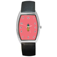 Pineapple Fruite Minimal Wallpaper Barrel Style Metal Watch