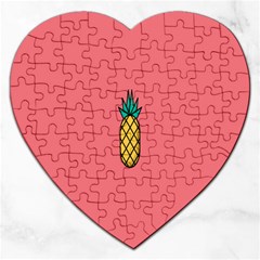 Pineapple Fruite Minimal Wallpaper Jigsaw Puzzle (heart) by Mariart