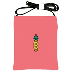 Pineapple Fruite Minimal Wallpaper Shoulder Sling Bags by Mariart