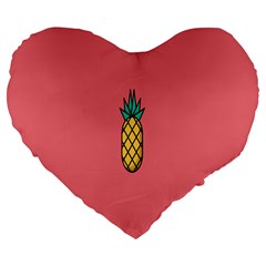 Pineapple Fruite Minimal Wallpaper Large 19  Premium Flano Heart Shape Cushions by Mariart