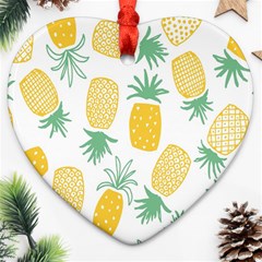 Pineapple Fruite Seamless Pattern Ornament (heart)