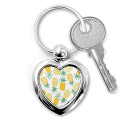 Pineapple Fruite Seamless Pattern Key Chains (heart) 