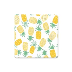 Pineapple Fruite Seamless Pattern Square Magnet by Mariart