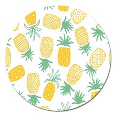 Pineapple Fruite Seamless Pattern Magnet 5  (round) by Mariart