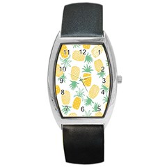 Pineapple Fruite Seamless Pattern Barrel Style Metal Watch by Mariart