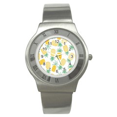 Pineapple Fruite Seamless Pattern Stainless Steel Watch by Mariart