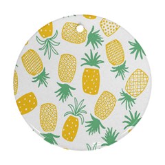 Pineapple Fruite Seamless Pattern Round Ornament (two Sides) by Mariart