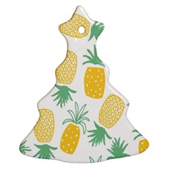 Pineapple Fruite Seamless Pattern Christmas Tree Ornament (two Sides) by Mariart