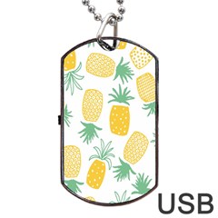 Pineapple Fruite Seamless Pattern Dog Tag Usb Flash (one Side)