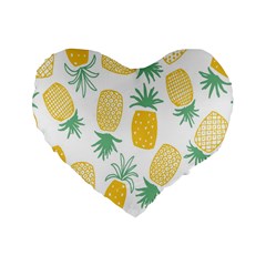 Pineapple Fruite Seamless Pattern Standard 16  Premium Heart Shape Cushions by Mariart