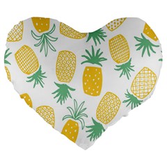 Pineapple Fruite Seamless Pattern Large 19  Premium Heart Shape Cushions by Mariart