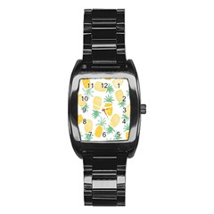 Pineapple Fruite Seamless Pattern Stainless Steel Barrel Watch by Mariart