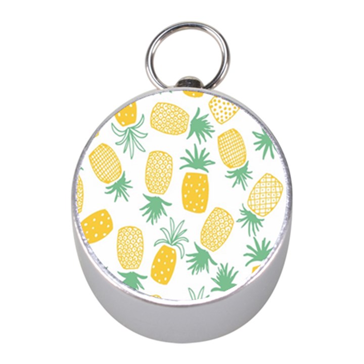 Pineapple Fruite Seamless Pattern Mini Silver Compasses