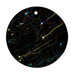 Neurons Light Neon Net Ornament (round)