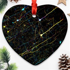 Neurons Light Neon Net Ornament (heart)