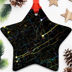 Neurons Light Neon Net Ornament (star)