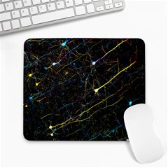 Neurons Light Neon Net Large Mousepads by Mariart