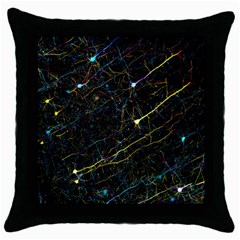 Neurons Light Neon Net Throw Pillow Case (black)