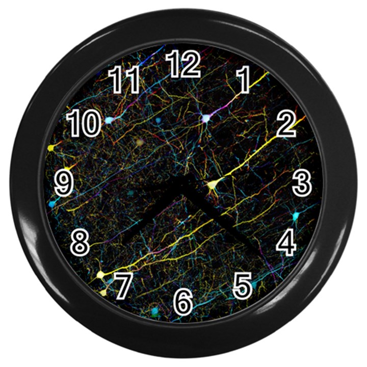 Neurons Light Neon Net Wall Clocks (Black)