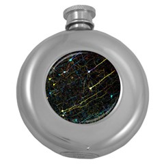 Neurons Light Neon Net Round Hip Flask (5 Oz)