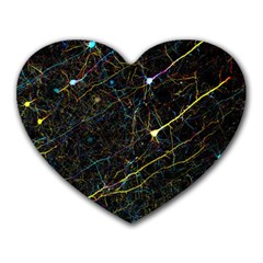 Neurons Light Neon Net Heart Mousepads by Mariart