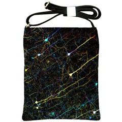 Neurons Light Neon Net Shoulder Sling Bags by Mariart