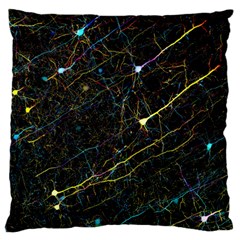 Neurons Light Neon Net Large Cushion Case (two Sides) by Mariart