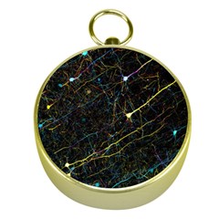 Neurons Light Neon Net Gold Compasses by Mariart