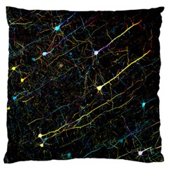 Neurons Light Neon Net Large Flano Cushion Case (two Sides) by Mariart