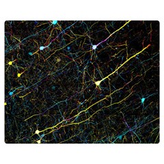 Neurons Light Neon Net Double Sided Flano Blanket (medium)  by Mariart