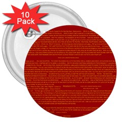 Mrtacpans Writing Grace 3  Buttons (10 Pack)  by MRTACPANS