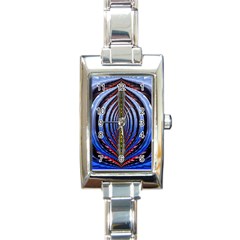 Illustration Robot Wave Rainbow Rectangle Italian Charm Watch