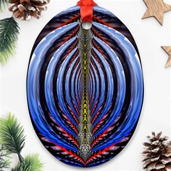 Illustration Robot Wave Rainbow Ornament (oval)