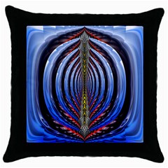 Illustration Robot Wave Rainbow Throw Pillow Case (black) by Mariart