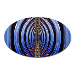 Illustration Robot Wave Rainbow Oval Magnet