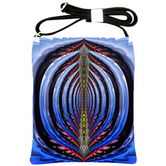 Illustration Robot Wave Rainbow Shoulder Sling Bags by Mariart