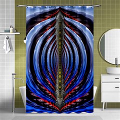 Illustration Robot Wave Rainbow Shower Curtain 48  X 72  (small)  by Mariart