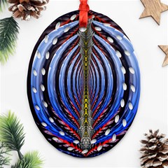 Illustration Robot Wave Rainbow Oval Filigree Ornament (two Sides) by Mariart