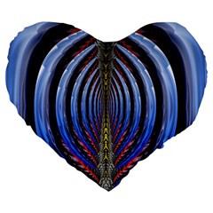 Illustration Robot Wave Rainbow Large 19  Premium Flano Heart Shape Cushions by Mariart