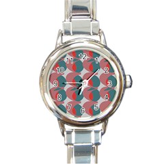 Pink Red Grey Three Art Round Italian Charm Watch by Mariart