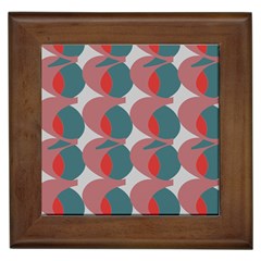 Pink Red Grey Three Art Framed Tiles