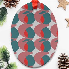 Pink Red Grey Three Art Ornament (oval) by Mariart