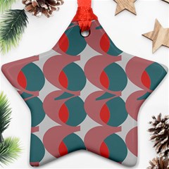 Pink Red Grey Three Art Ornament (star)