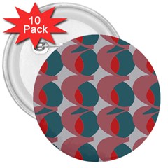 Pink Red Grey Three Art 3  Buttons (10 Pack)  by Mariart