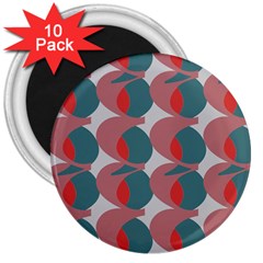 Pink Red Grey Three Art 3  Magnets (10 Pack)  by Mariart