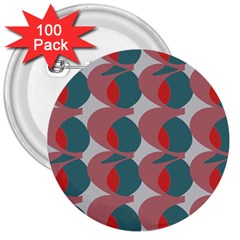 Pink Red Grey Three Art 3  Buttons (100 Pack)  by Mariart