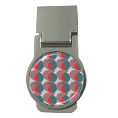 Pink Red Grey Three Art Money Clips (round)  by Mariart