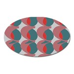 Pink Red Grey Three Art Oval Magnet Front