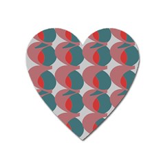 Pink Red Grey Three Art Heart Magnet by Mariart