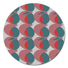 Pink Red Grey Three Art Magnet 5  (round) by Mariart